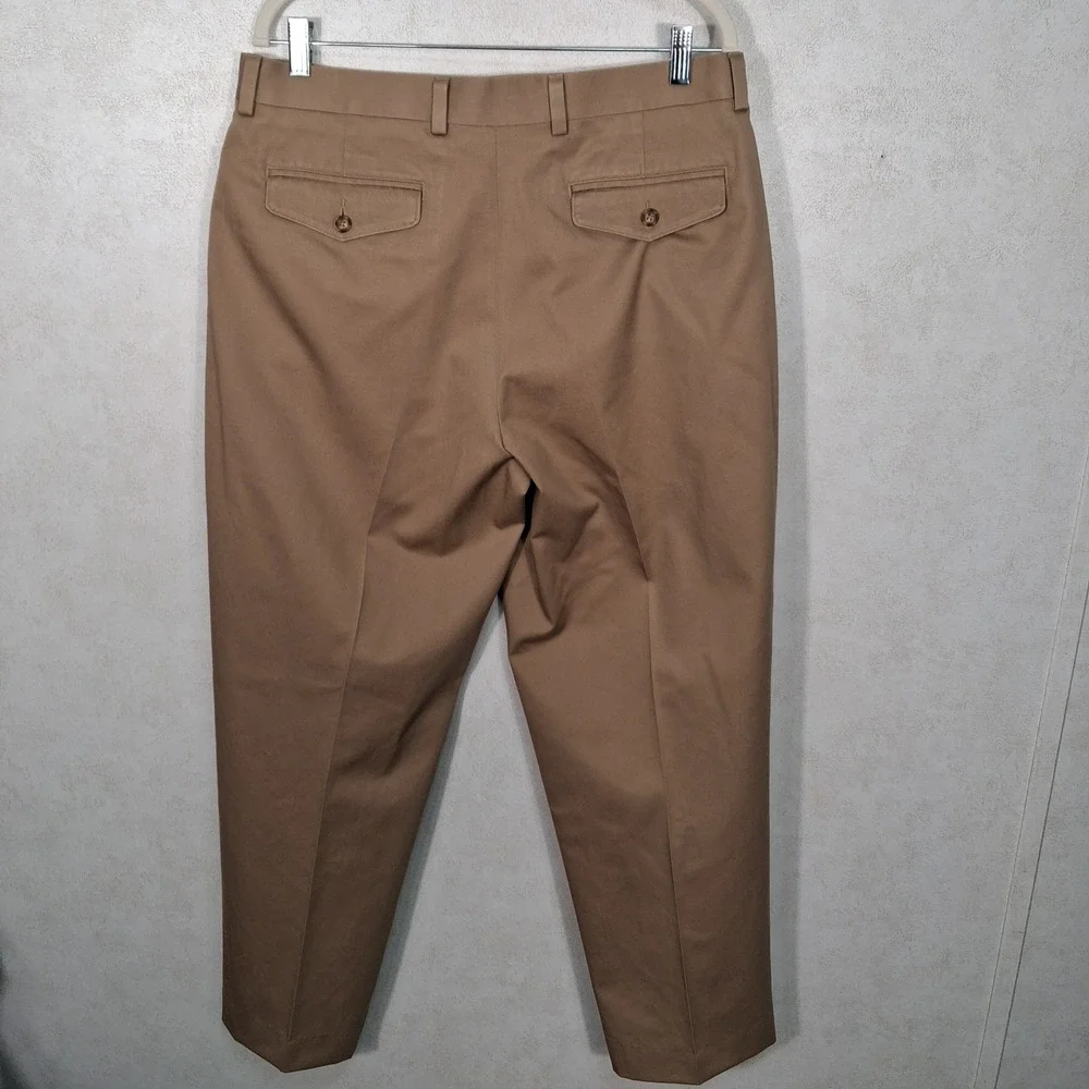 L.L.Bean Natural Fit Chinos Mens 34 Tan Khaki Cotton Twill Straight Leg Pants